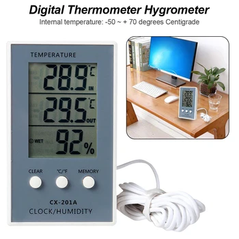 

Thermometer Hygrometer Measure Temperature Humidity Digital LCD Meter Indoor Outdoor Weather Station Tester C/F Max Min Value