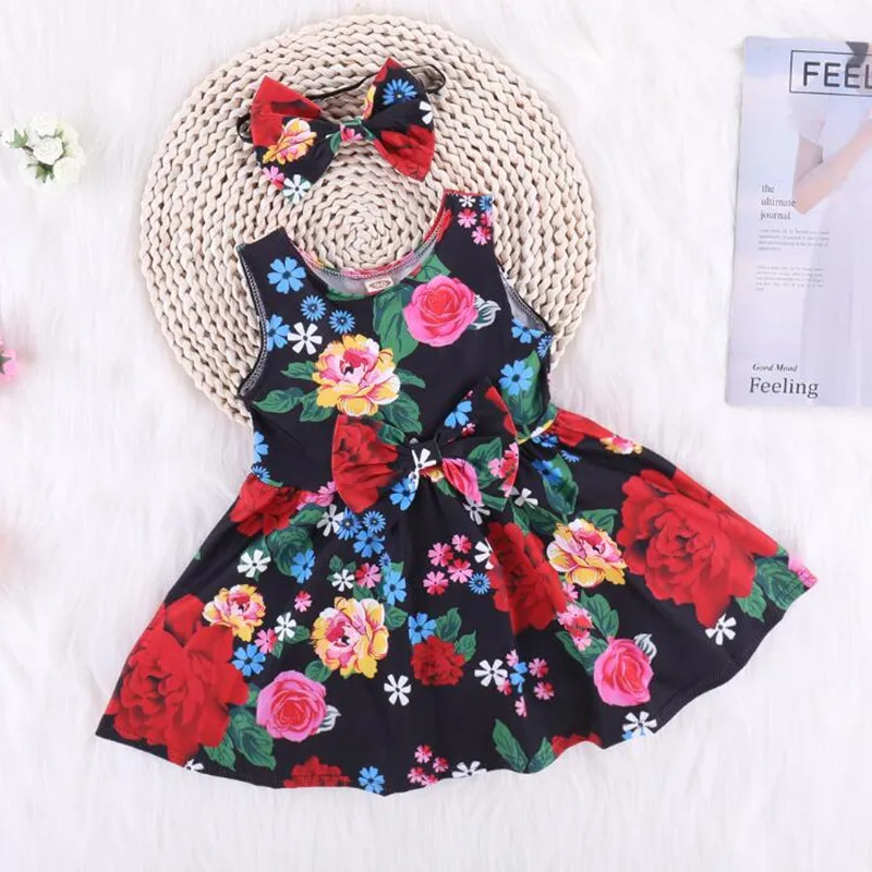 Baby Girl Dress Casual Clothing Cotton Bow-tie Hair Band Summer Sleeveless Floral Hole Love Dress Princess Banquet Formal Dress
Baby Girl Dress Casual Clothing Cotton Bow-tie Hair Band Summer Sleeveless Floral Hole Love Dress Princess Banquet Formal Dress