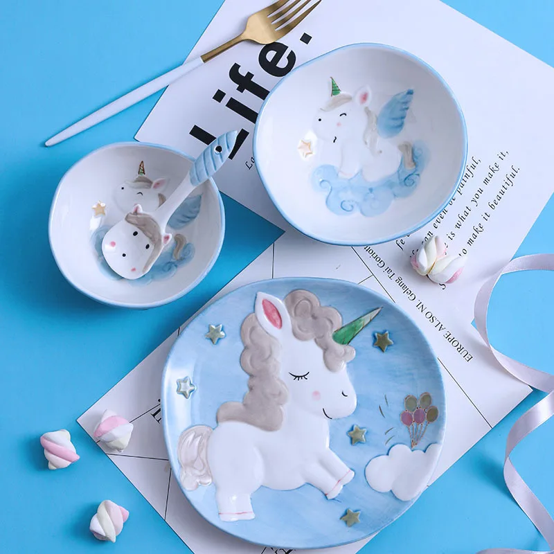 Cute Unicorn Cartoon Emboss Ceramic Tableware Set Porcelain Animal Plate Dish Bowl Spoon Kid Children Breakfast Dinner Set Gift
Cute Unicorn Cartoon Emboss Ceramic Tableware Set Porcelain Animal Plate Dish Bowl Spoon Kid Children Breakfast Dinner Set Gift