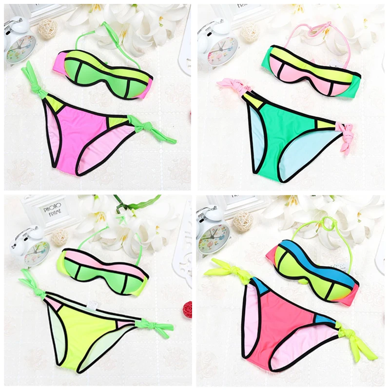 Patchwork Two Piece Swimsuit For Girls Candy Color Children Swimwear Halter Kids Swim Suit Lovely Baby Bikini Pad Bathing Suit
Patchwork Two Piece Swimsuit For Girls Candy Color Children Swimwear Halter Kids Swim Suit Lovely Baby Bikini Pad Bathing Suit