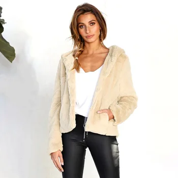 Women's Short cardigans pockets Sweater With hooded Faux fur outwear Female Jumper Winter Sweater
Women's Short cardigans pockets Sweater With hooded Faux fur outwear Female Jumper Winter Sweater
