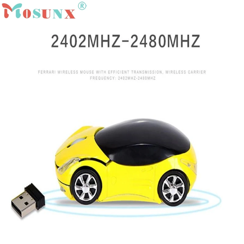 

Mouse Raton 2.4GHz 1200DPI Car Shape Wireless Optical Mouse USB Scroll Mice Computer Professional For PC Laptop 18Aug2