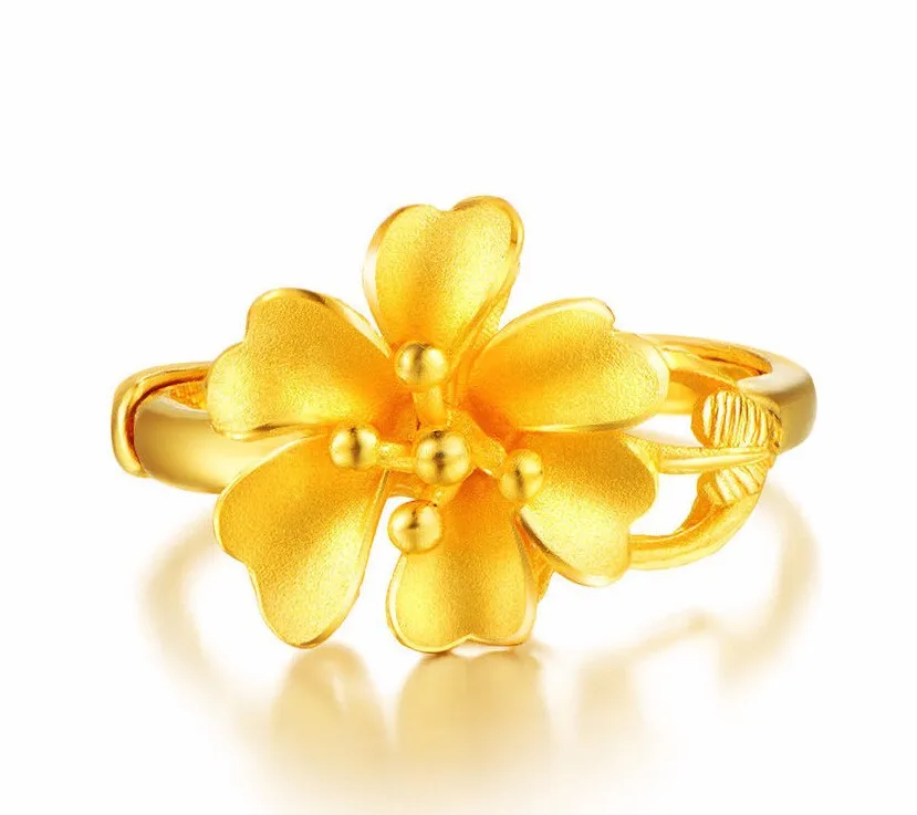 Фото Модное Аутентичное кольцо 999 из 24-каратного желтого золота/кольцо с шестью