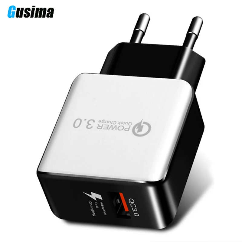 Gusima QC 3 0 USB быстрое зарядное устройство для телефона дорожный настенный адаптер 18