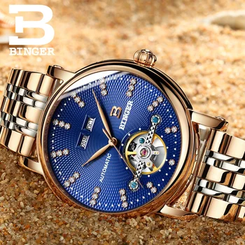 Full stainless Steel sapphire Switzerland BINGER Men's Watch Luxury Diamond Superior quality Mechanical Wristwatches B-1173-5
Full stainless Steel sapphire Switzerland BINGER Men's Watch Luxury Diamond Superior quality Mechanical Wristwatches B-1173-5
