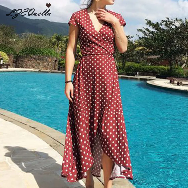 Summer Chiffon Dress Polka Dot Boho Beach Dress Vintage Short Sleeve irregular Party Dress Sundress Vestidos Plus Size
Summer Chiffon Dress Polka Dot Boho Beach Dress Vintage Short Sleeve irregular Party Dress Sundress Vestidos Plus Size