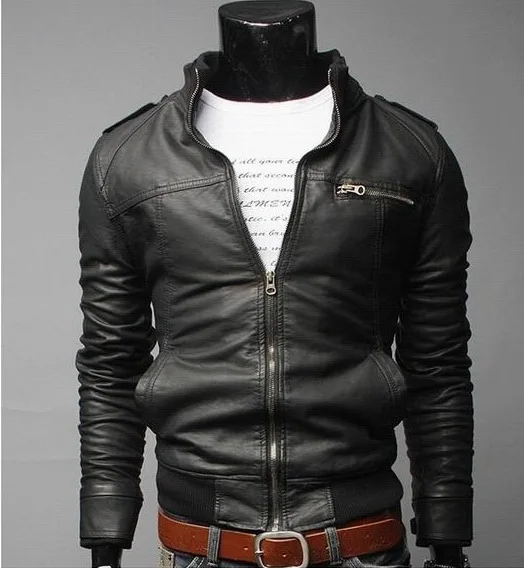 JIN JUE LES Motorcycle Leather Jackets Men Autumn Winter Clothing Male Business casual Coats | Мужская одежда