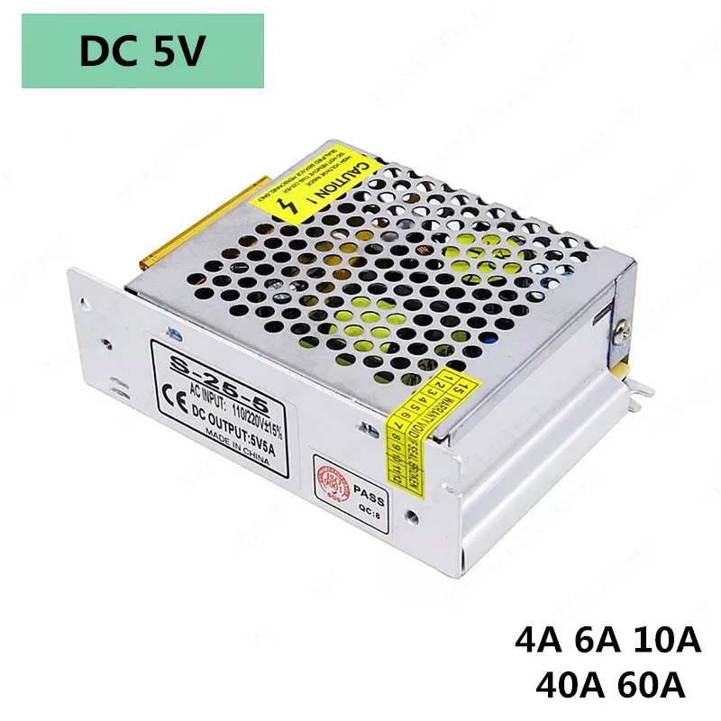 AC100~265V To DC5V Lighting Transformer 4A 6A 10A 40A 60A 20W 30W 50W LED driver switch power supply adapter for LED strip Light
AC100~265V To DC5V Lighting Transformer 4A 6A 10A 40A 60A 20W 30W 50W LED driver switch power supply adapter for LED strip Light