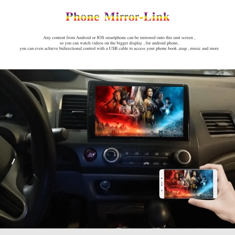 Perfect Android 9.0 Car Radio 2 Din GPS Navi for Honda Civic 2006 - 2011 8th PX6 DSP IPS HDMI 4Gb+64Gb RDS WIFI Carplay USB BT Free Map 7