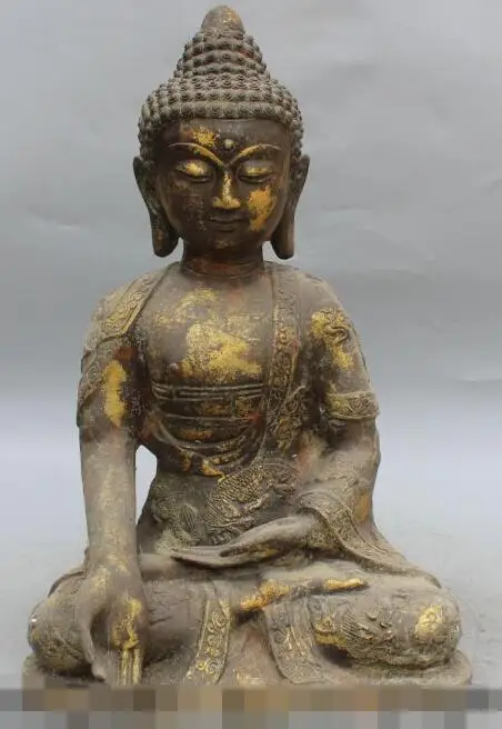 S5098 16" Tibet Tibetan Buddhism Bronze Gilt Seat Shakyamuni Amitabha Buddha Statue K
S5098 16" Tibet Tibetan Buddhism Bronze Gilt Seat Shakyamuni Amitabha Buddha Statue K