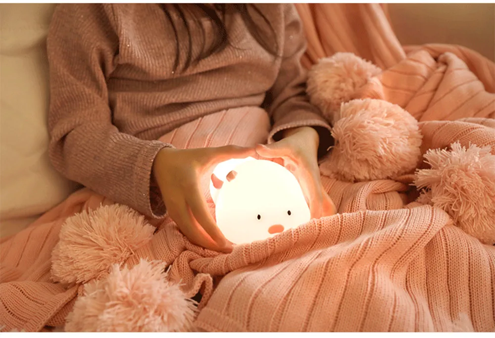 SuperNight Cute Pig LED Night Light Colorful Timing Dimmable Magnetic USB Silicone Bedroom Bedside Lamp for Children Kids Baby (8)