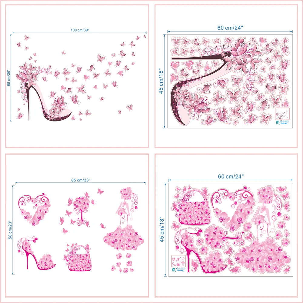Generic Romantic Sakura Flowers Fairy Eye Butterfly Wall Stickers