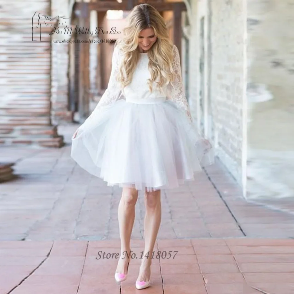 Vintage Short Wedding Dress Vestido de Noiva Curto Long Sleeve Lace Bride Dresses Cheap White Wedding Gowns 2017 Robe Mariage
Vintage Short Wedding Dress Vestido de Noiva Curto Long Sleeve Lace Bride Dresses Cheap White Wedding Gowns 2017 Robe Mariage