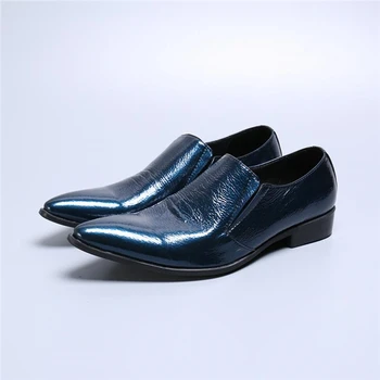 Casual fashion spring bright blue leather business dress men's shoes patent leather England pointed toe wedding Shoes
Casual fashion spring bright blue leather business dress men's shoes patent leather England pointed toe wedding Shoes