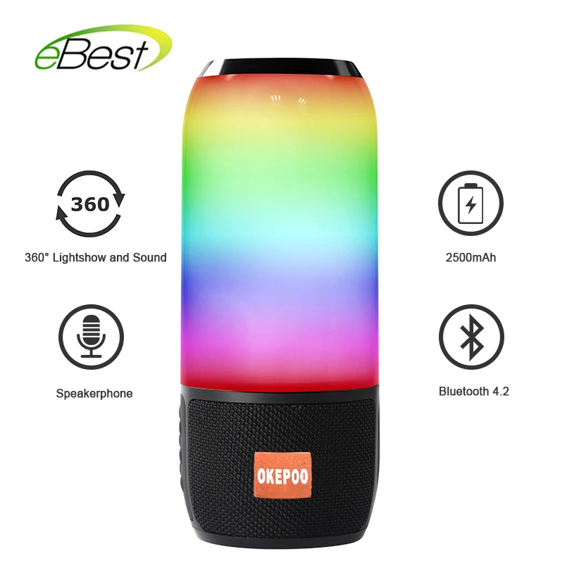 OKEPOO Sound Box Portable Bluetooth Speaker LED Lights HIFI Stereo Surround sound Built-in Microphone FM AUX Hands Free Outdoor
OKEPOO Sound Box Portable Bluetooth Speaker LED Lights HIFI Stereo Surround sound Built-in Microphone FM AUX Hands Free Outdoor