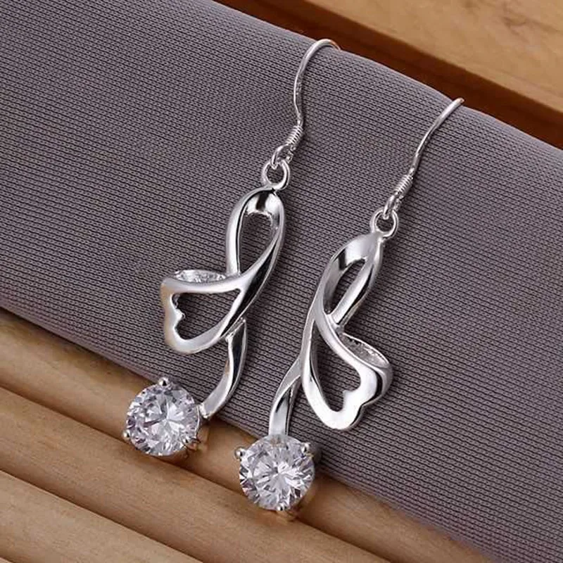 fashion jewelry Earring For Women Silver Plated Earrings Ribbon E196 /RSIEVRNF FQHHECDI | Украшения и аксессуары