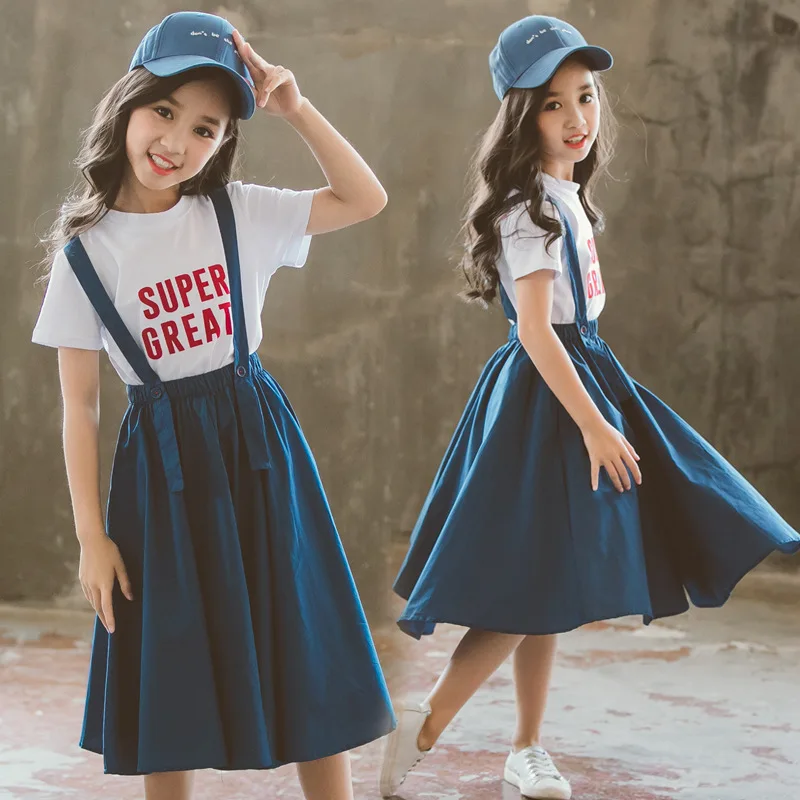 Kids summer clothes Girls Fashion clothing sets Tshirt and overalls suit Cotton toddler girl clothes Age for 3-13y
Kids summer clothes Girls Fashion clothing sets Tshirt and overalls suit Cotton toddler girl clothes Age for 3-13y