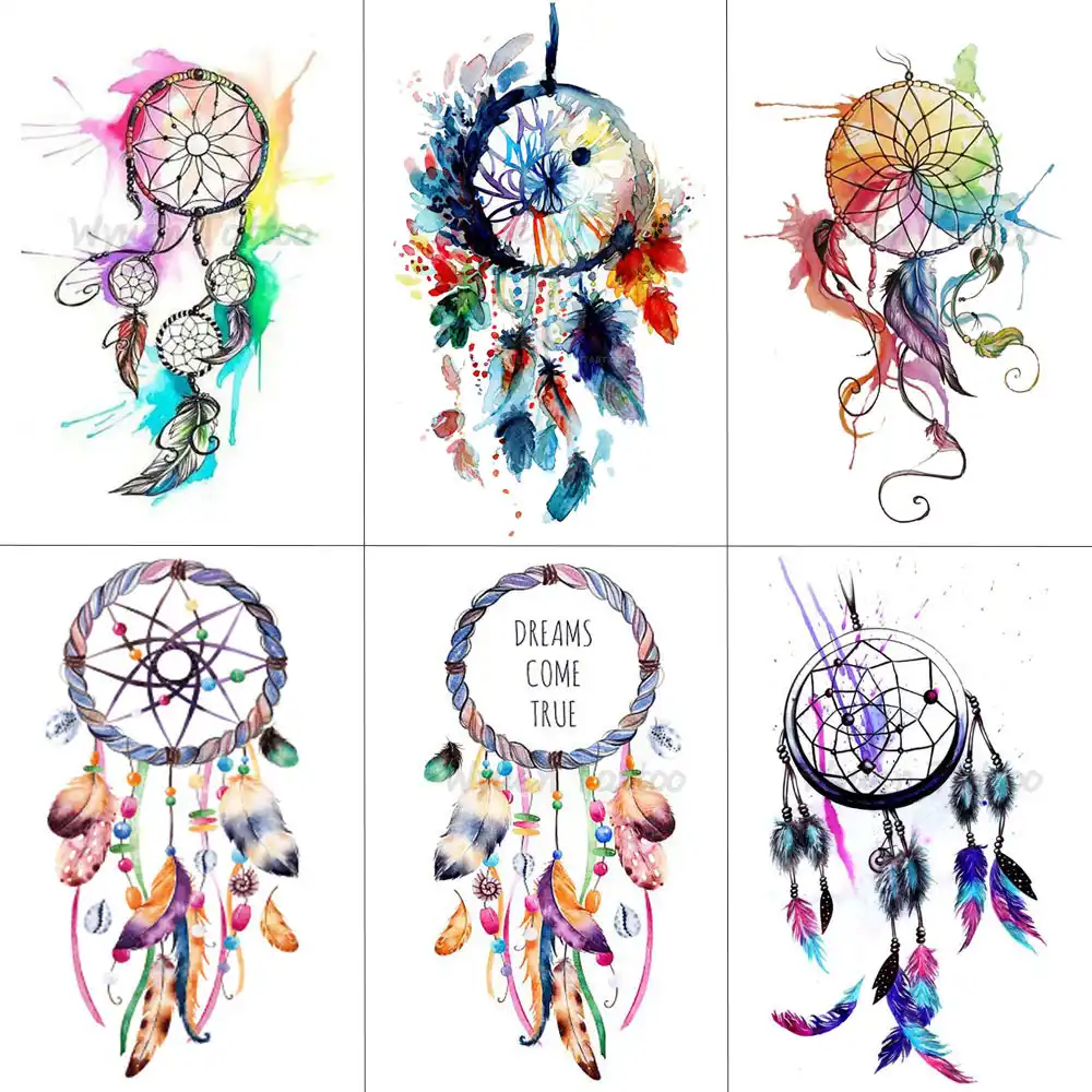 hxman dreamcatcher temporary fake tattoo body art sticker