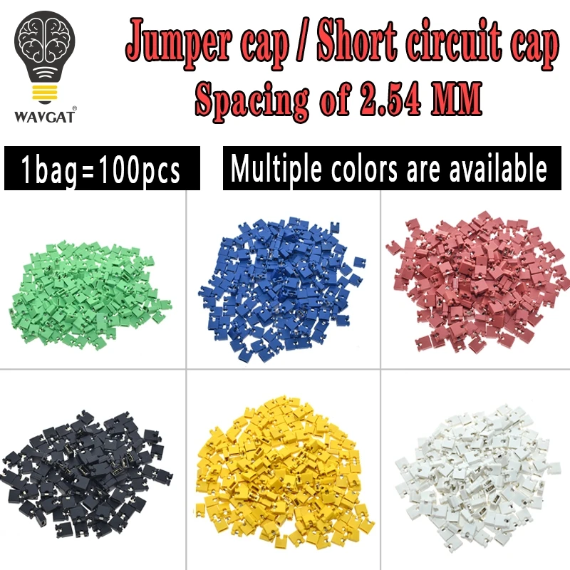 AEAK 100PCS Pitch jumper shorted cap & Headers & Wire Housings 2.54MM SHUNT Black yellow white green red blue
AEAK 100PCS Pitch jumper shorted cap & Headers & Wire Housings 2.54MM SHUNT Black yellow white green red blue