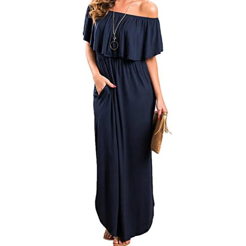 Summer Maxi Long Dresses Women Casual Long Dress Sexy Split Beach Ruffles Sundress Female Plus Size Femme Solid Maxi Dress GV741
Summer Maxi Long Dresses Women Casual Long Dress Sexy Split Beach Ruffles Sundress Female Plus Size Femme Solid Maxi Dress GV741
