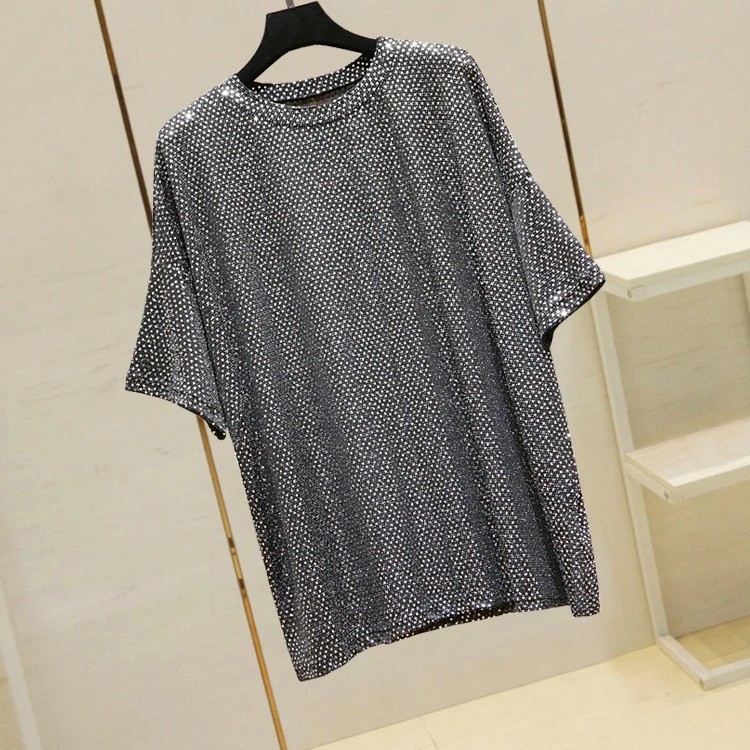 Summer Loose Tshirt Oversize Shorts Women 2019 New Fashion Sequins Bat Sleeve Hip Hop T-shirt Female Casual Tee Shirt
Summer Loose Tshirt Oversize Shorts Women 2019 New Fashion Sequins Bat Sleeve Hip Hop T-shirt Female Casual Tee Shirt