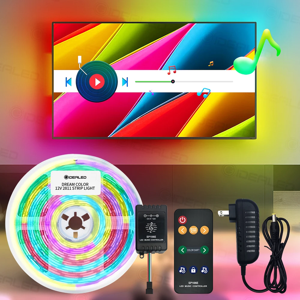 Sound sensor RF Remote led strip light 12v 150leds color changing music controller usb for tv background ribbon ambient light
Sound sensor RF Remote led strip light 12v 150leds color changing music controller usb for tv background ribbon ambient light