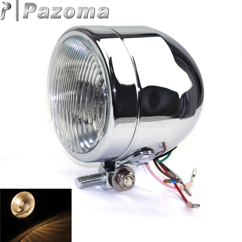 PAZOMA Motorcycle Bottom Mount Custom Headlamp Chrome Headlight For Cafe Racer Bobber Chopper
PAZOMA Motorcycle Bottom Mount Custom Headlamp Chrome Headlight For Cafe Racer Bobber Chopper