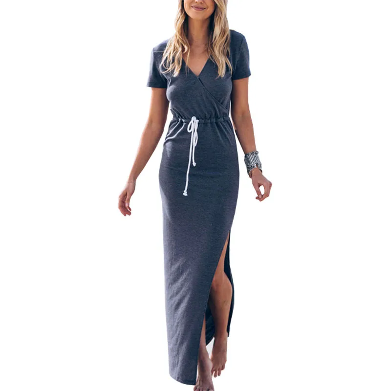 2017 new European long dress short-sleeve foreign trade vestido lacing Elastic waist split pencil dress clothing vestidos LBD343
2017 new European long dress short-sleeve foreign trade vestido lacing Elastic waist split pencil dress clothing vestidos LBD343