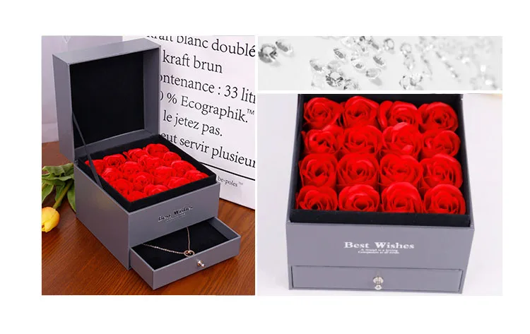 Valentine's day Mother's Day artificial flower rose gift box (5)