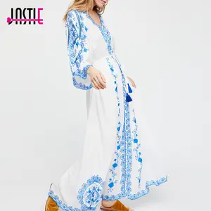 royal blue and white maxi dress