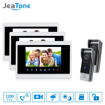 

Jeatone New Design 7 inch Wired Video Doorbell Intercom System Support Recording And Photo Taking 1200TVL IR Night Vision Camera