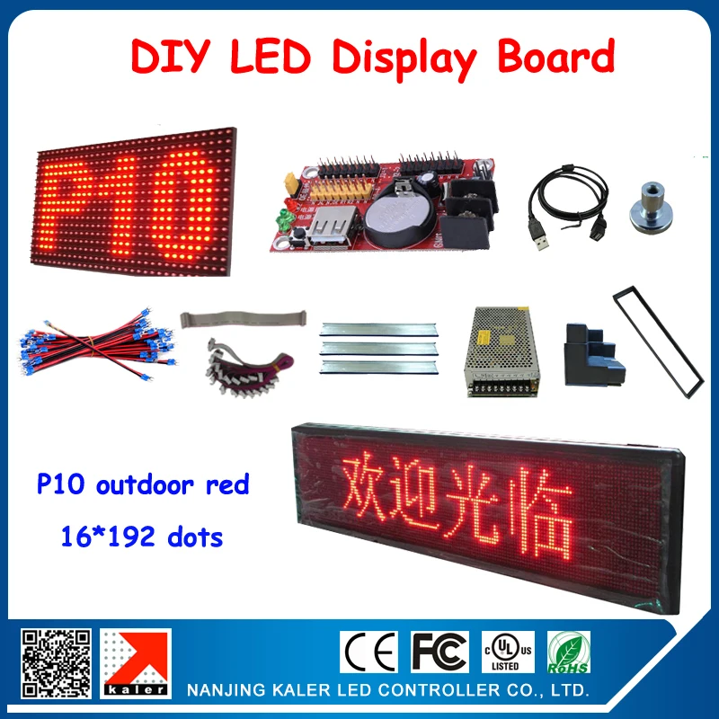 6Pcs P10 Red Led Module + 1Pcs Control Card + 1Pcs Power Supply+ Magnets + All Cable Outdoor LED Programmable Sign Display Board
6Pcs P10 Red Led Module + 1Pcs Control Card + 1Pcs Power Supply+ Magnets + All Cable Outdoor LED Programmable Sign Display Board
