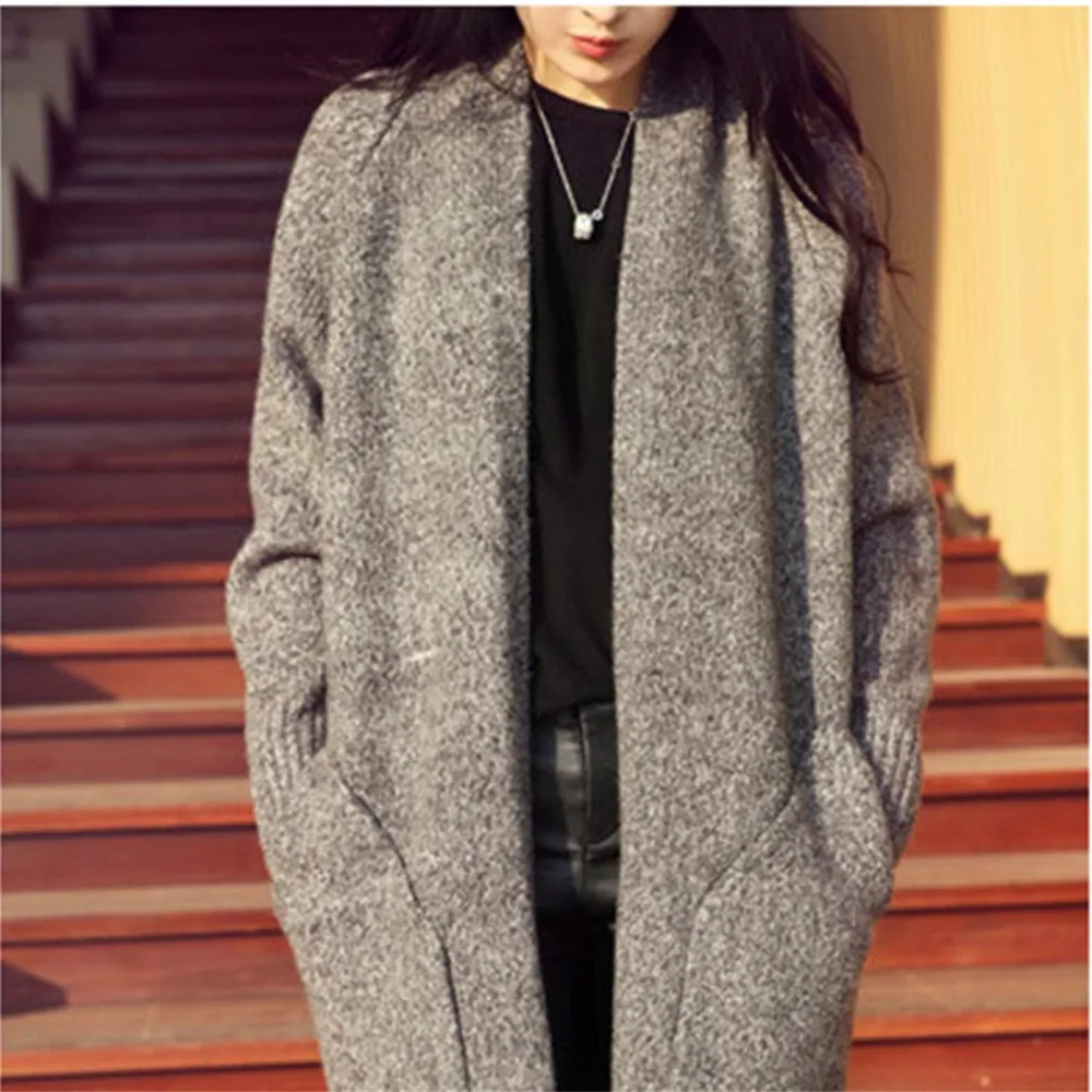 Grey & Camle Color Long Section Women Cardigan Sweater Autumn Winter Mohair Warm Plus Size Knitted Outerwear Female Sweater Coat
Grey & Camle Color Long Section Women Cardigan Sweater Autumn Winter Mohair Warm Plus Size Knitted Outerwear Female Sweater Coat