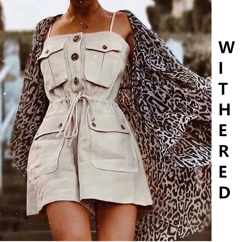 Withered high street vintage big pockets cargo playsuits women linen sexy combinaison femme combinaison femme plus size
Withered high street vintage big pockets cargo playsuits women linen sexy combinaison femme combinaison femme plus size
