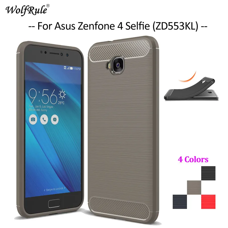 WolfRule Case For Asus Zenfone 4 Selfie Shockproof Soft TPU Brushed Back Cover ZD553KL 5.5'' |