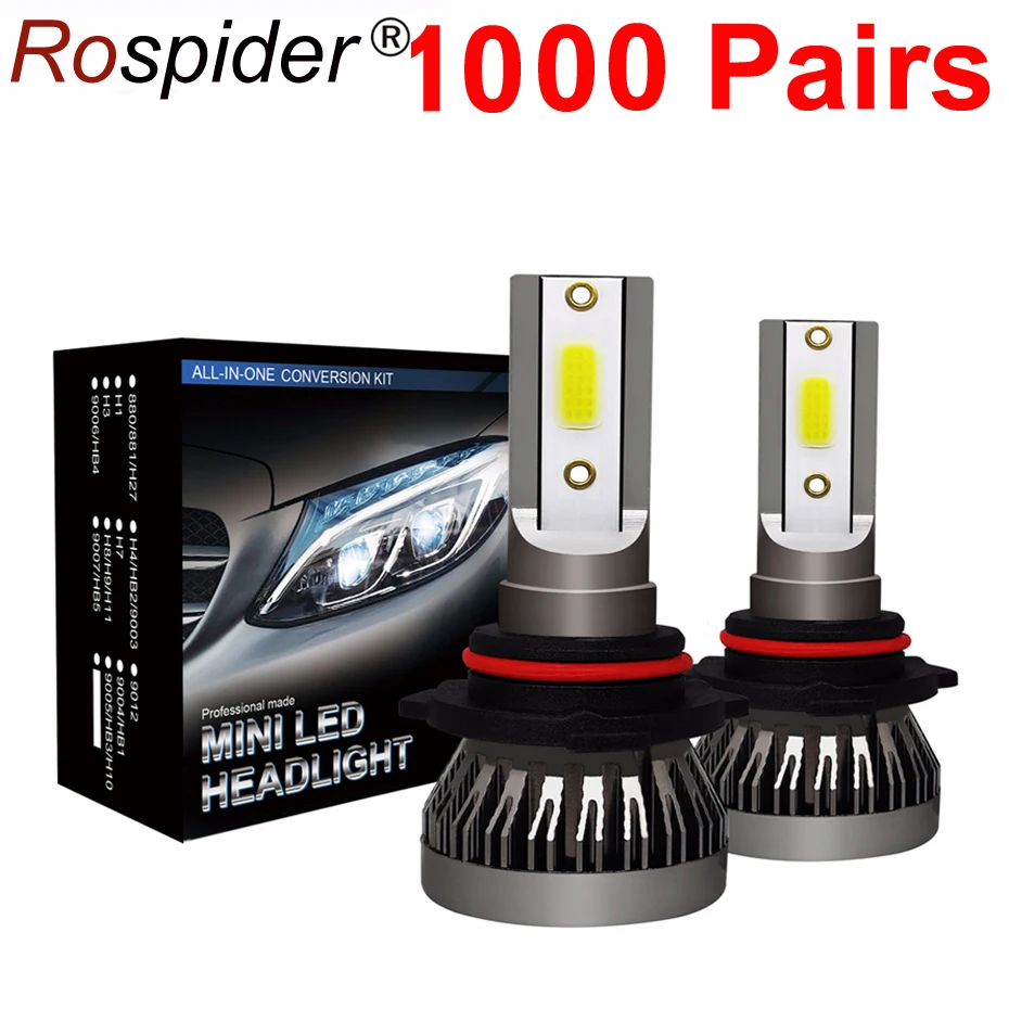 1000 pair/ lot Car Lights Bulb Mini LED H4 H7 H11 LED H1 H8 H9 9005 9006 H13 9004 9007 Auto Headlights 12V Led Light Rospider M1
1000 pair/ lot Car Lights Bulb Mini LED H4 H7 H11 LED H1 H8 H9 9005 9006 H13 9004 9007 Auto Headlights 12V Led Light Rospider M1