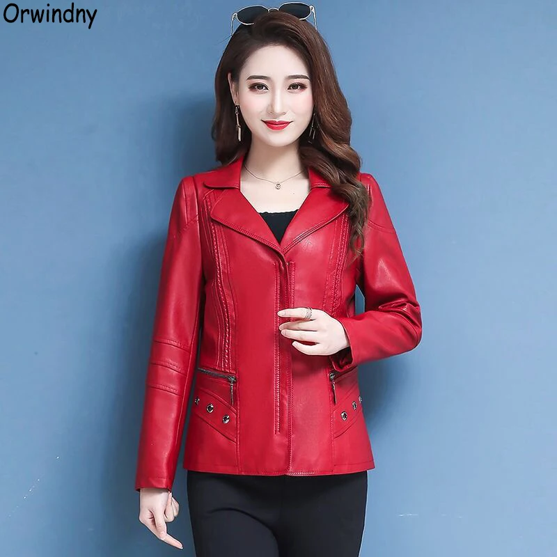 Orwindny Mother Leather Clothing Plus Size 5XL Turn-down Collar Fashion Leather Jacket For Women Zipper Large Size Base Coats
Orwindny Mother Leather Clothing Plus Size 5XL Turn-down Collar Fashion Leather Jacket For Women Zipper Large Size Base Coats