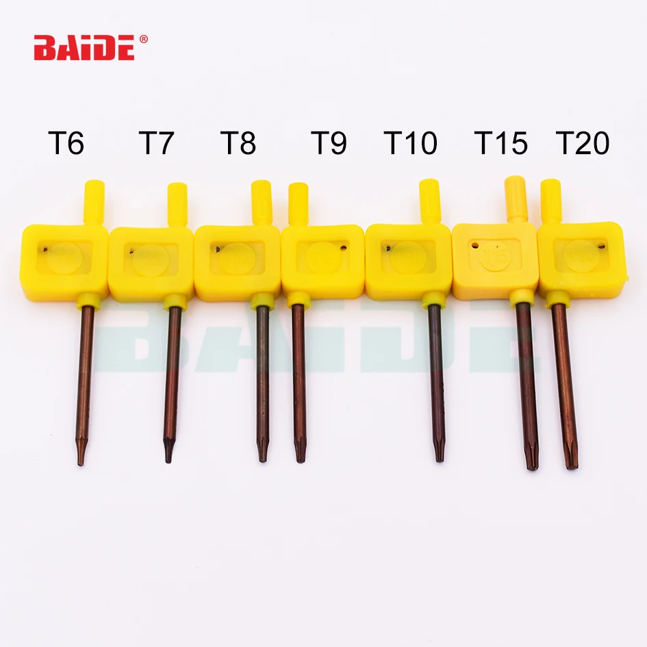 S2 Screwdriver T6 T7 T8 T9 T10 T15 T20 Yellow Flag Torx Key Screwdrivers Spanner Open Tools 200pcs/lot
S2 Screwdriver T6 T7 T8 T9 T10 T15 T20 Yellow Flag Torx Key Screwdrivers Spanner Open Tools 200pcs/lot