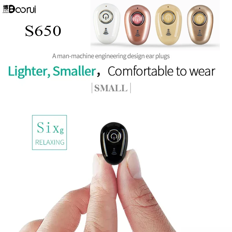 BOORUI Mini S650 Wireless bluetooth earphone Sports V4.1 Stereo Portable Handsfree lighter earbuds upgraded model with S530
BOORUI Mini S650 Wireless bluetooth earphone Sports V4.1 Stereo Portable Handsfree lighter earbuds upgraded model with S530