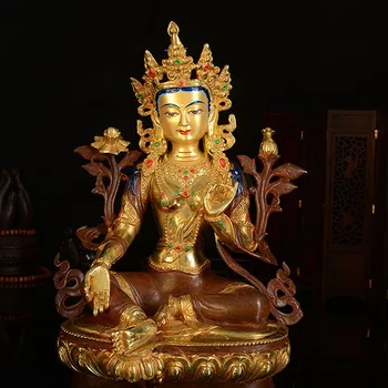 32 CM tall # HOME OFFICE Talisman efficacious House Protection -Buddhism Bodhisattva Tara(Green) buddha Gilding bronze statue 
32 CM tall # HOME OFFICE Talisman efficacious House Protection -Buddhism Bodhisattva Tara(Green) buddha Gilding bronze statue