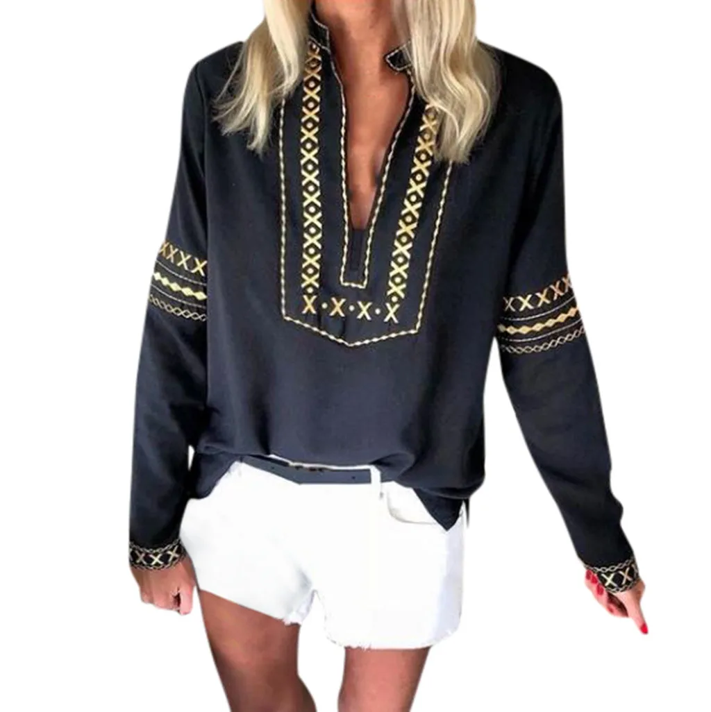 2019 Boho Blouse Floral Print Fashion Long Sleeve Shirt Deep V Neck Women Tops Elegant Modis Autumn Summer Chic Blouses
2019 Boho Blouse Floral Print Fashion Long Sleeve Shirt Deep V Neck Women Tops Elegant Modis Autumn Summer Chic Blouses