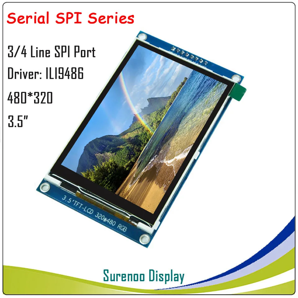 3 5 дюймовый цветной ЖК модуль 320*480(RGB) 8 контактный SPI TFT экран дисплея с PCB адаптером