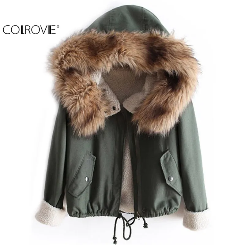 COLROVIE Newest Autumn Fashion Hot Top Faux Fur Green Long Sleeve High Street Women New Fashion Casual Hooded Drawstring Coat
COLROVIE Newest Autumn Fashion Hot Top Faux Fur Green Long Sleeve High Street Women New Fashion Casual Hooded Drawstring Coat