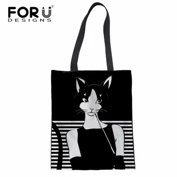 FORUDESIGNS Hepburn Cat Reusable Custom Canvas Cotton Shopping Bag With Logo Foldable Shoulder Bags School Travel Women Folding
FORUDESIGNS Hepburn Cat Reusable Custom Canvas Cotton Shopping Bag With Logo Foldable Shoulder Bags School Travel Women Folding