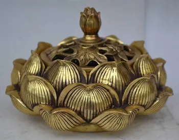 wedding decoration 9.5 cm * / Collect brass in ancient China. Lotus flower incense burner
wedding decoration 9.5 cm * / Collect brass in ancient China. Lotus flower incense burner
