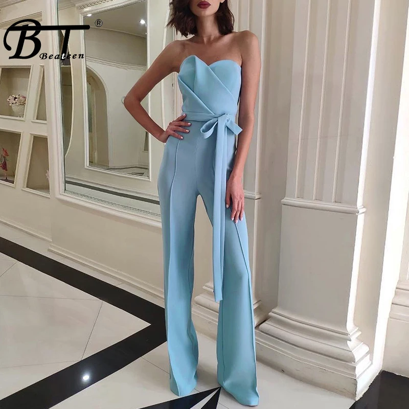 Beateen 2019 New Fashion Sexy Women Sweetheart Neckline Strapless Sleeveless Flares Full Length Party Club Jumpsuit With Sashes
Beateen 2019 New Fashion Sexy Women Sweetheart Neckline Strapless Sleeveless Flares Full Length Party Club Jumpsuit With Sashes