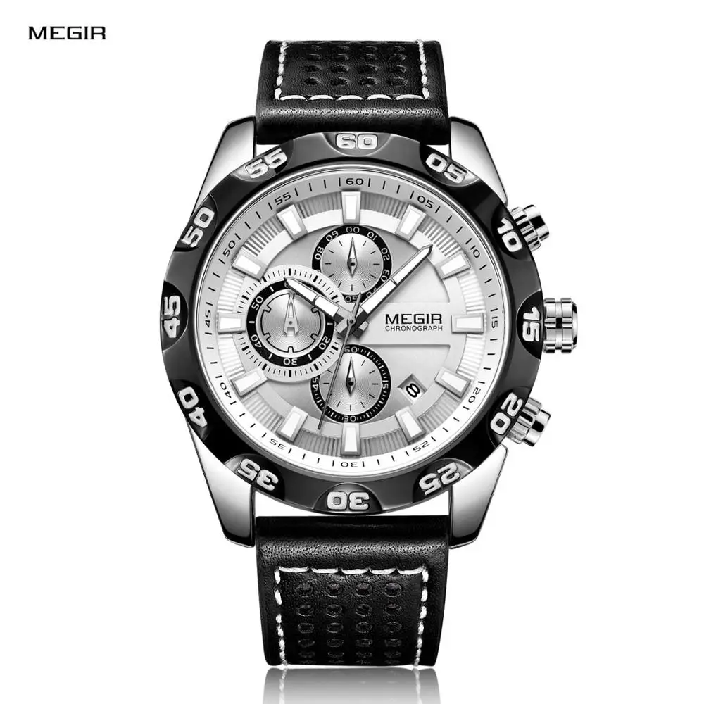 MEGIR Brand Men Watch Sport Fashion Quartz Wristwatches Leather Watch relojes para hombre Auto Date Chronograph Waterproof Clock
MEGIR Brand Men Watch Sport Fashion Quartz Wristwatches Leather Watch relojes para hombre Auto Date Chronograph Waterproof Clock