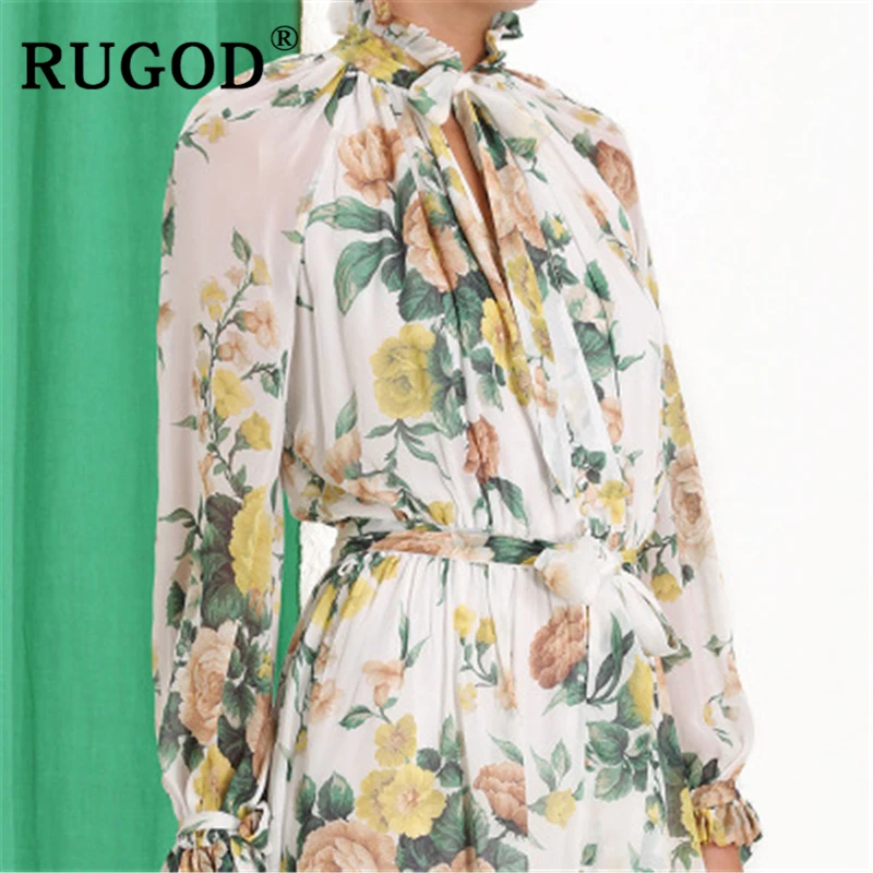 RUGOD Elegant floral printed women playsuit Fashion lace up long sleeve chiffon Playsuit ladies Korean chic summer party sets
RUGOD Elegant floral printed women playsuit Fashion lace up long sleeve chiffon Playsuit ladies Korean chic summer party sets