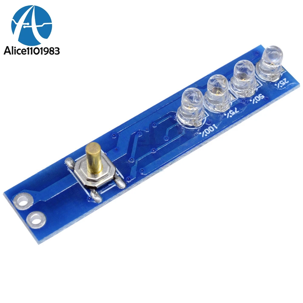 1S 1 Serial Lithium Battery Capacity Indicator Display Board Module LED Indicator Power Level For 18650 Lithium Battery DIY Kit
1S 1 Serial Lithium Battery Capacity Indicator Display Board Module LED Indicator Power Level For 18650 Lithium Battery DIY Kit