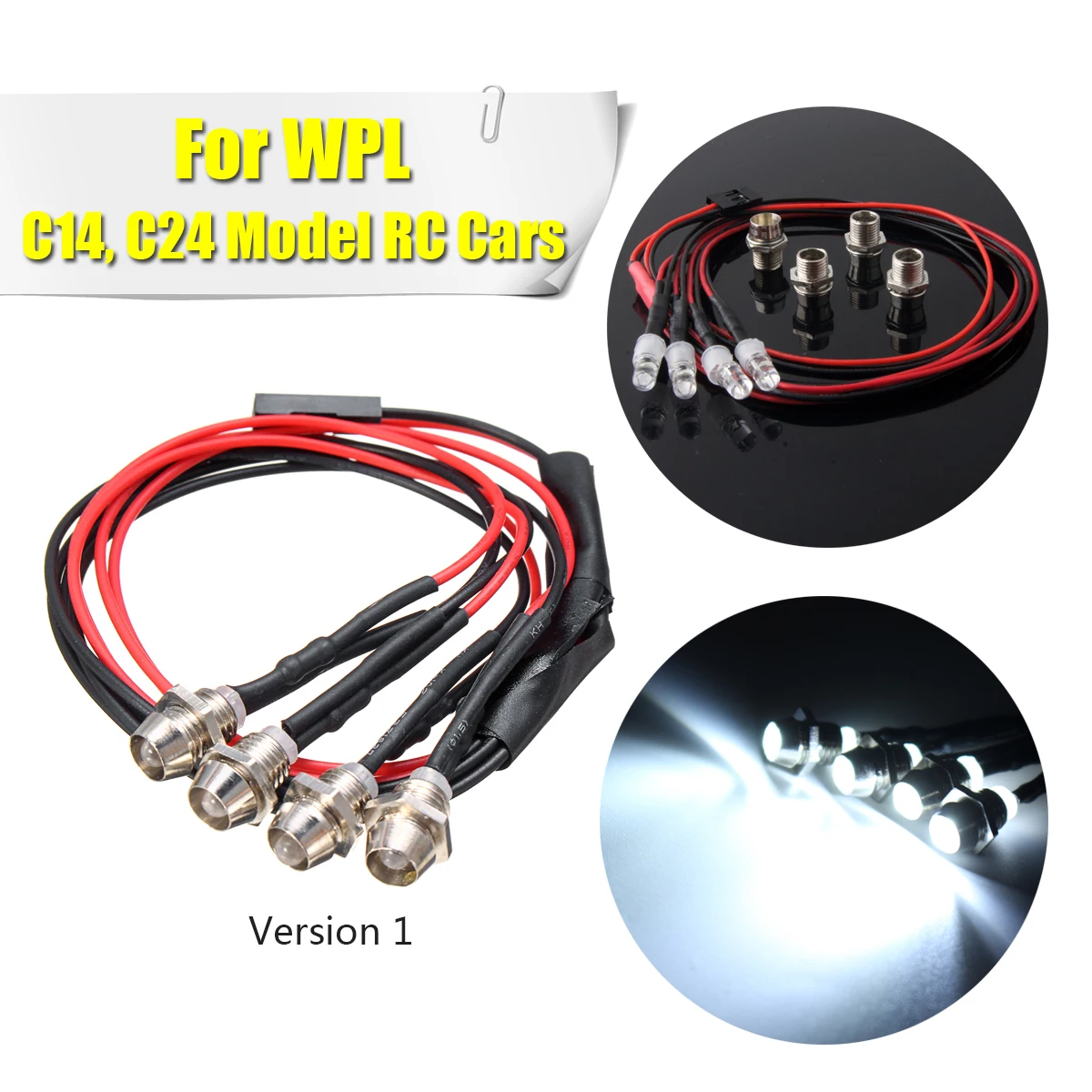 LED Light Set With Base For WPL C14 C24 Model RC Cars Truck White Headlights Parts & Accs DIY Kit Toys Durable Attractive
LED Light Set With Base For WPL C14 C24 Model RC Cars Truck White Headlights Parts & Accs DIY Kit Toys Durable Attractive